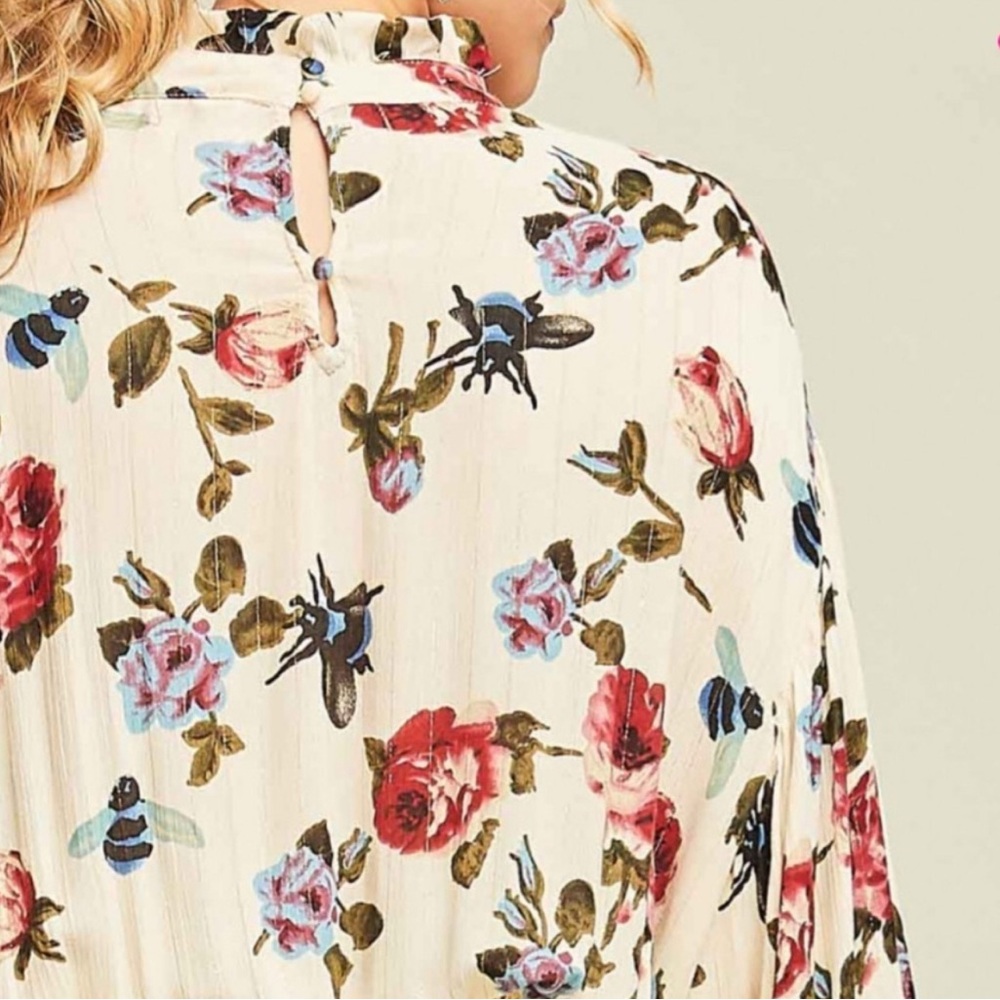 Entro Cream Floral Midi Dress - Picture 10 of 10